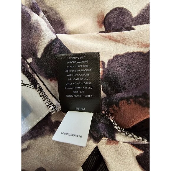 Simply Vera Wang Size XL Fit & Flare Shirt Dress Full Button Purple Floral Belt - Picture 7 of 8